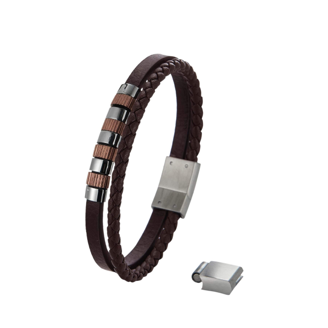 Bracelet Hugo acier marron : Large choix de bijoux fantaisie en acier pas chers
