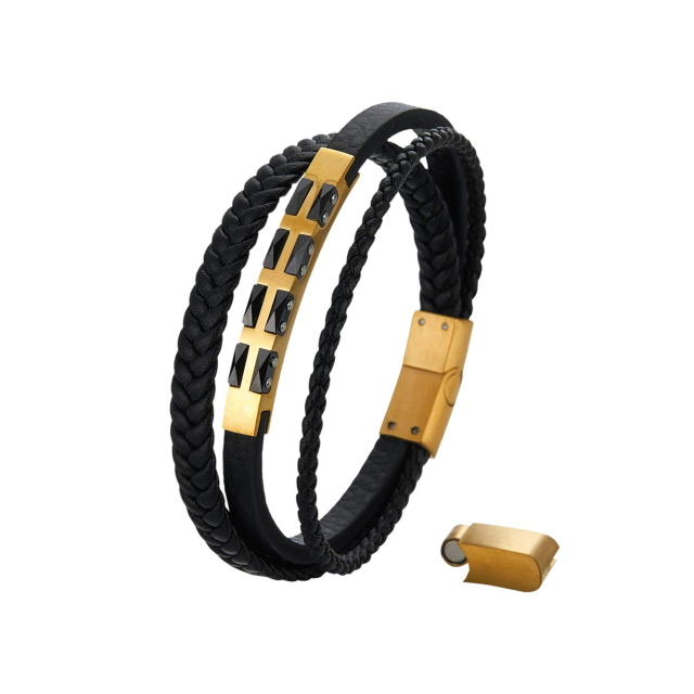 Bracelet Arthur acier doré or : Large choix de bijoux fantaisie en acier pas chers