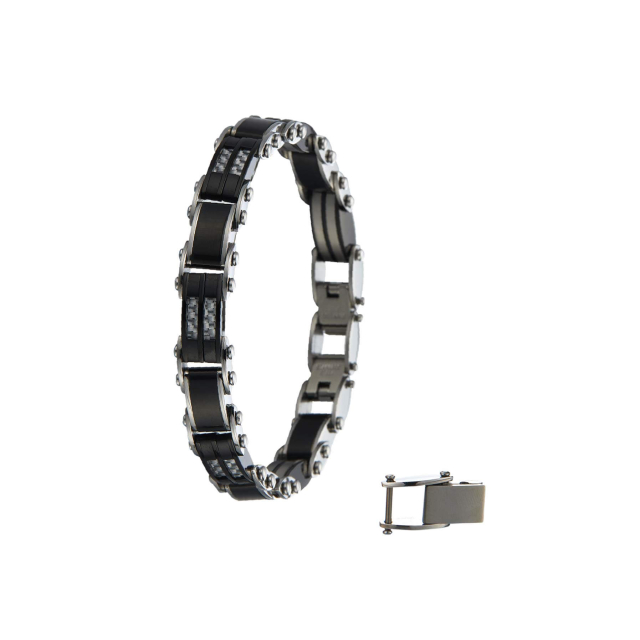 Bracelet Tommy acier carbone : Large choix de bijoux fantaisie en acier pas chers