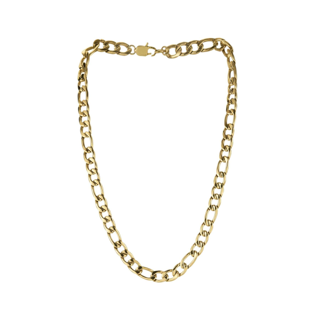 Collier Victor acier doré or : Large choix de bijoux fantaisie en acier pas chers