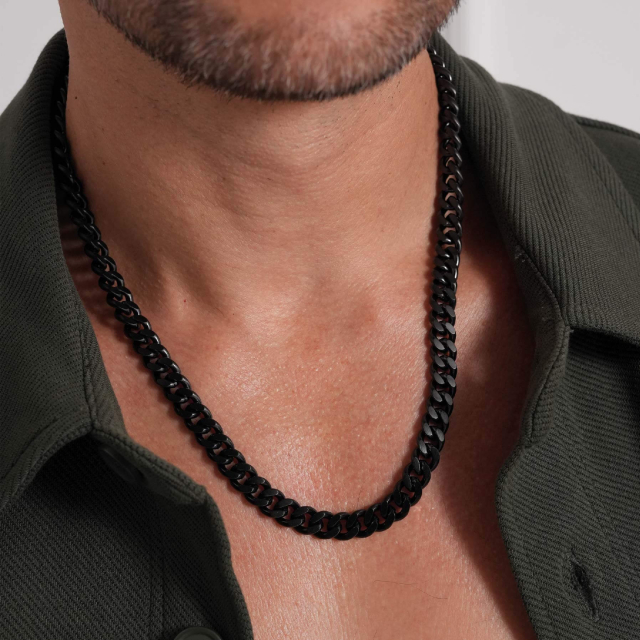 Collier Raphael acier noir  : Large choix de bijoux fantaisie en acier pas chers