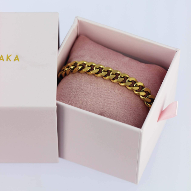 Bracelet Raphael acier doré or  : Large choix de bijoux fantaisie en acier pas chers