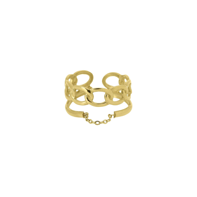 Bague Louisa acier doré or : Nouvelle collection de bijoux pour femme pas chers