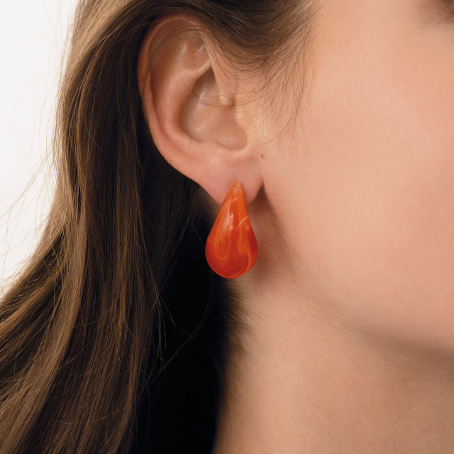 Boucles résine orange