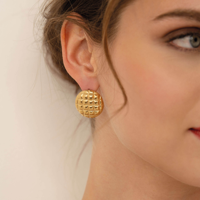 Boucles acier doré or