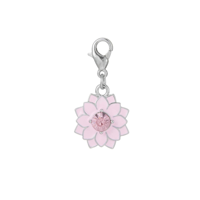 Large choix de Charm  de bijoux en acier, de montres et de sacs à main sur luzaka.com. Charm Fleur rose - Réf : 11078
