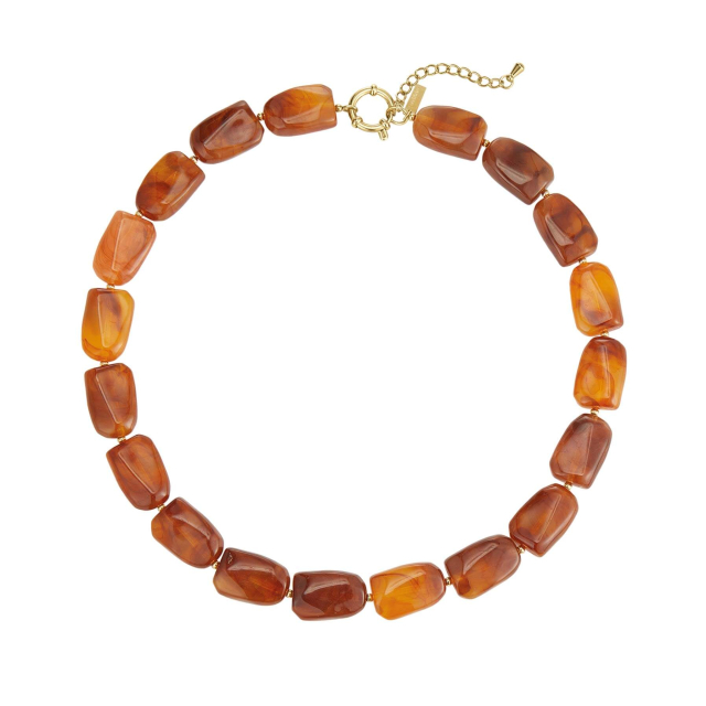 Collier résine marron