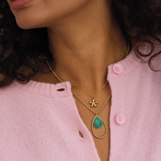 Collier Aurélia acier doré or