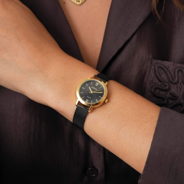 Large choix de Montre  de bijoux en acier, de montres et de sacs à main sur luzaka.com. Montre Clara noire - Réf : 11516