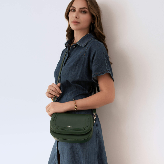 Sac à main vert bouteille