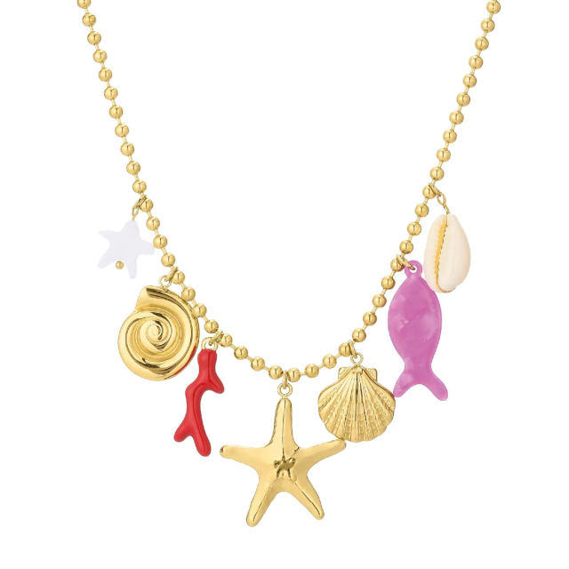 collier zanzibar acier doré : Découvrez la nouvelle collection de bijoux pour femme en acier à prix accéssibles Ref 11650
