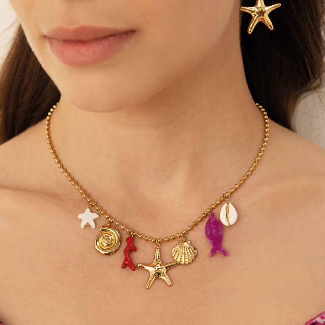 Collier Zanzibar acier doré