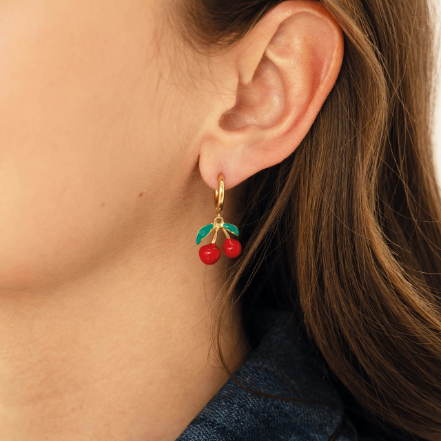 Boucles Cherry acier doré or