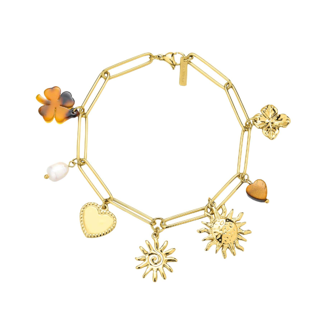 bracelet helios acier doré or : Découvrez la nouvelle collection de bijoux pour femme en acier à prix accéssibles Ref 11660