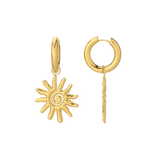 boucles helios acier doré or : Découvrez la nouvelle collection de bijoux pour femme en acier à prix accéssibles Ref 11661