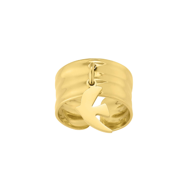 bague samoa acier doré or : Découvrez la nouvelle collection de bijoux pour femme en acier à prix accéssibles Ref 11667