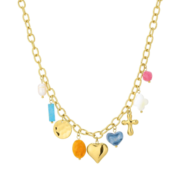 collier kapri acier doré or : Découvrez la nouvelle collection de bijoux pour femme en acier à prix accéssibles Ref 11668