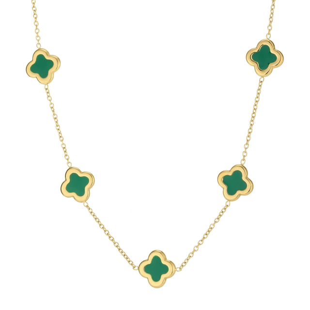 Collier Mina acier doré or ver