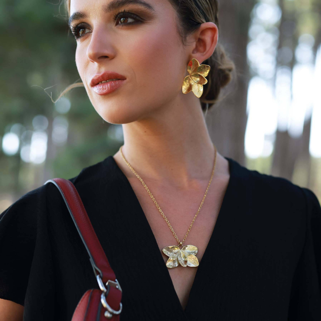 Collier Sofia acier doré or