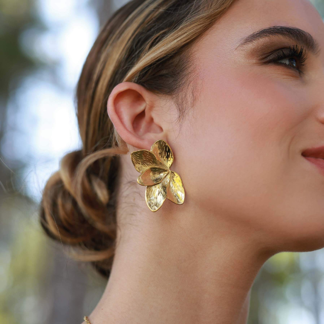 Boucles Sofia acier doré or
