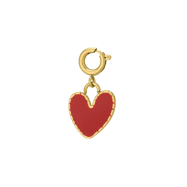 charm coeur rouge acier doré or : Découvrez la nouvelle collection de bijoux pour femme en acier à prix accéssibles Ref 11695