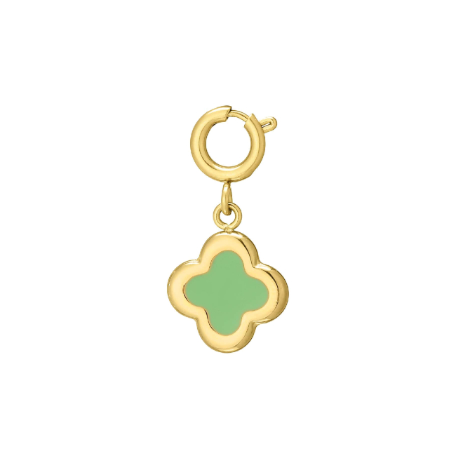 charm trèfle acier doré or : Découvrez la nouvelle collection de bijoux pour femme en acier à prix accéssibles Ref 11714