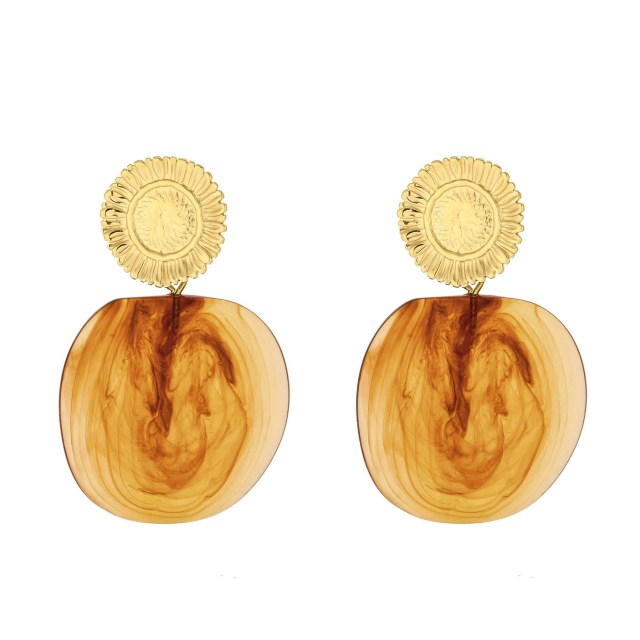 Boucles Pénélope marron acier doré or