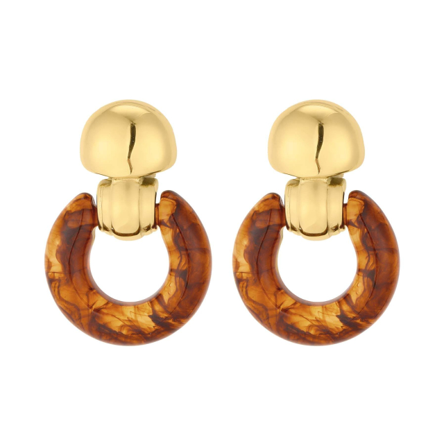 Boucles Alma acier DO marron