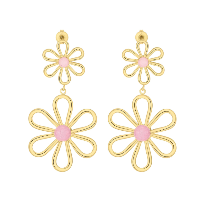 Boucles Hermione acier DO rose