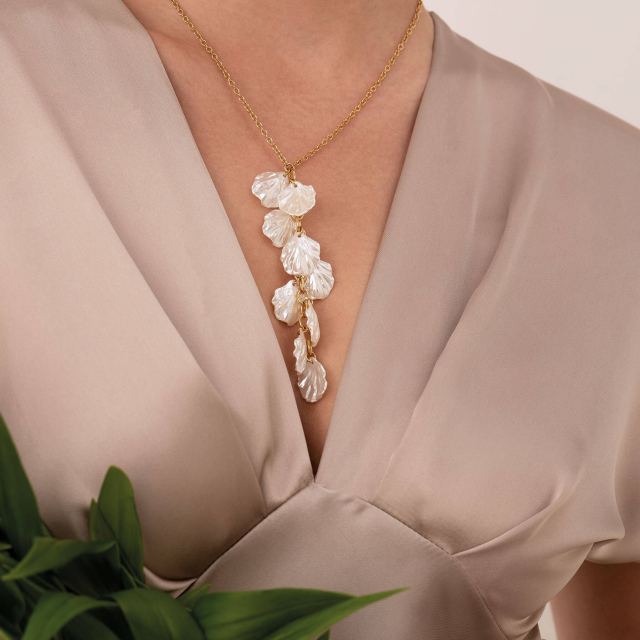 Collier Honorine acier doré or