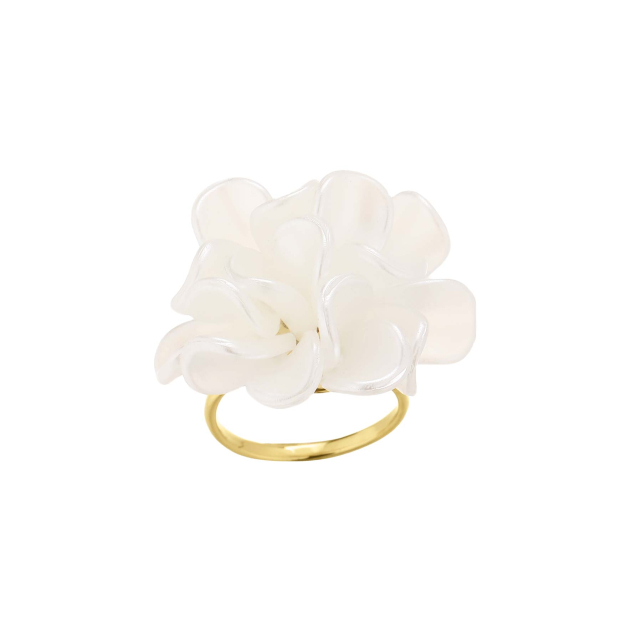 Bague Victorine acier doré or
