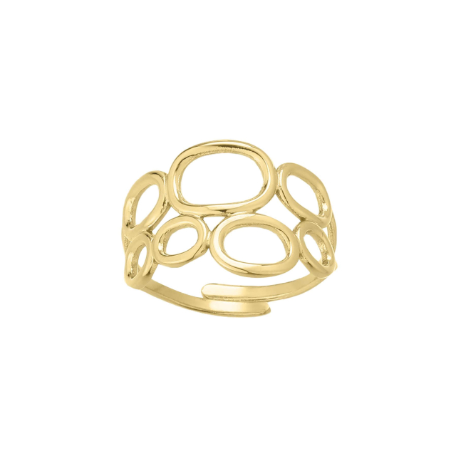 Bague Paule acier doré or