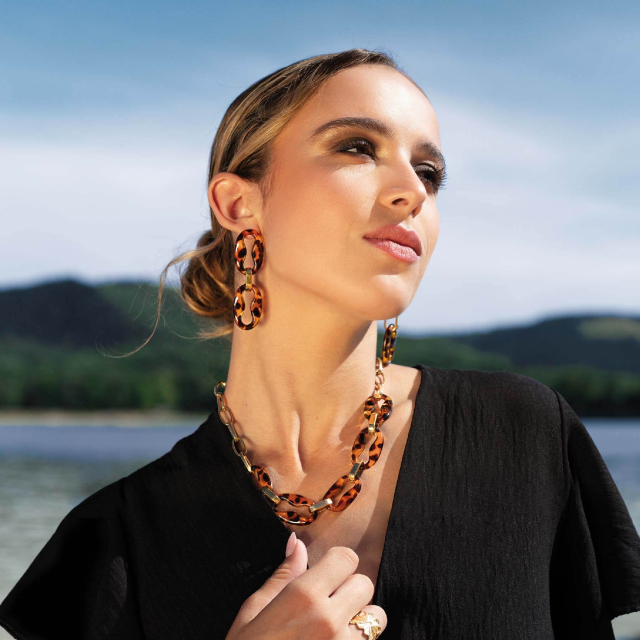 Collier charlotte acier doré or