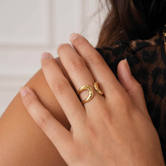 Bague Lottie acier doré