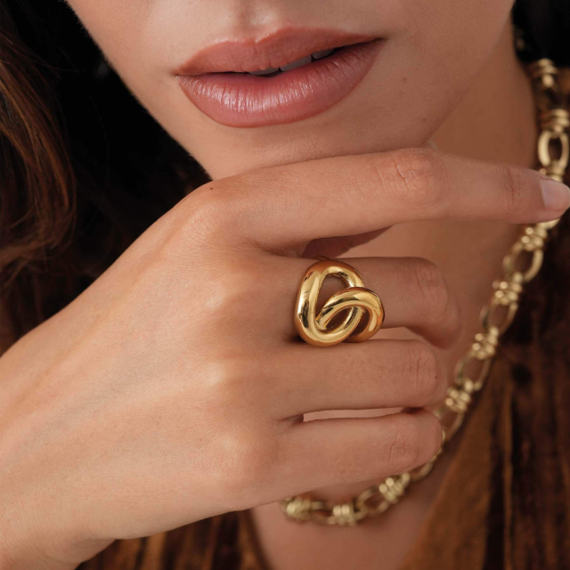 Bague Dolores acier doré or