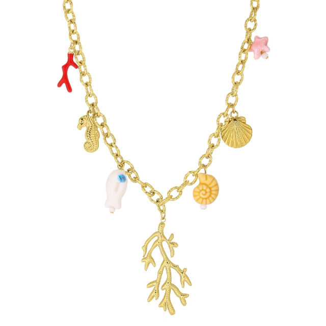 collier nautilus acier doré or : Découvrez la nouvelle collection de bijoux pour femme en acier à prix accéssibles Ref 11807