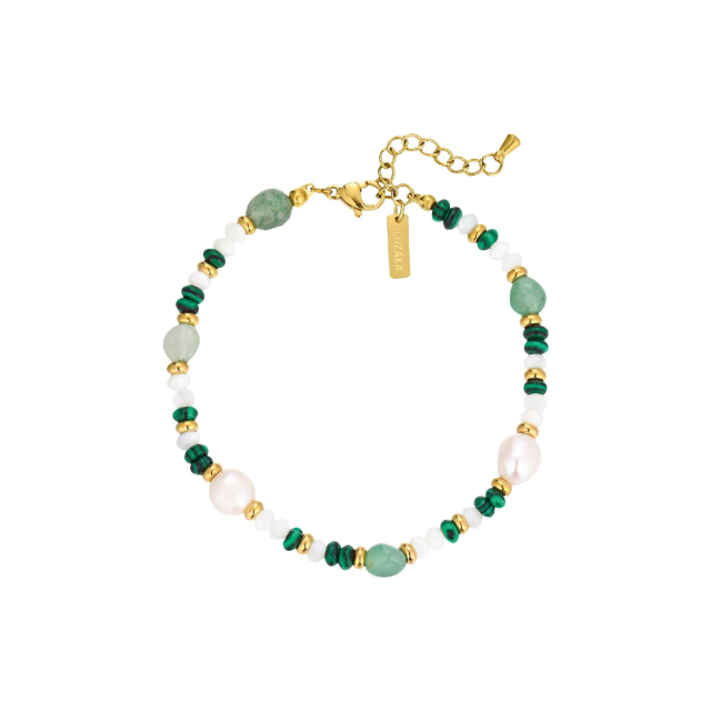 Bracelet Gaia acier doré or et nacre
