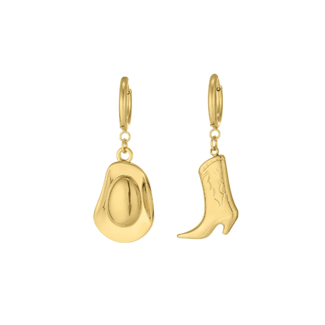 boucles western acier doré or : Découvrez la nouvelle collection de bijoux pour femme en acier à prix accéssibles Ref 11813