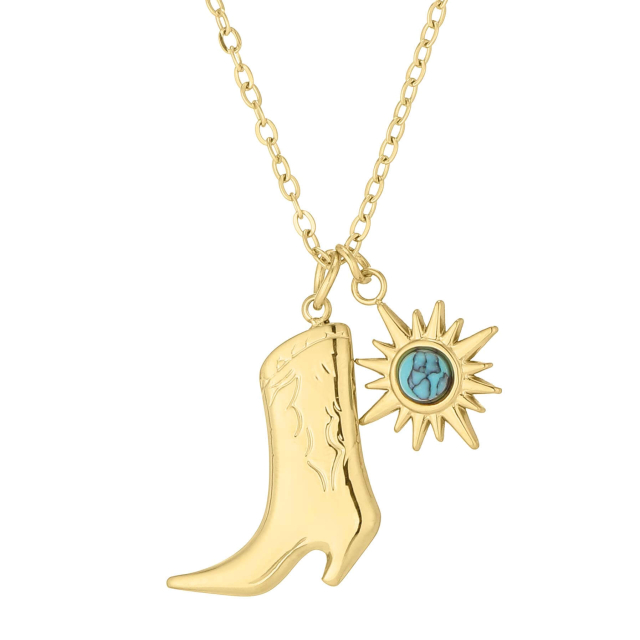 Collier Western acier doré or