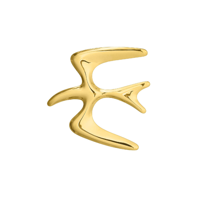 Broche Evola acier doré or