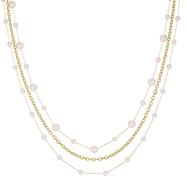 Multirangs Perla acier doré or