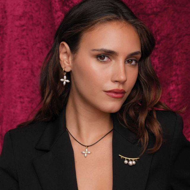 Collier Coralie acier doré or