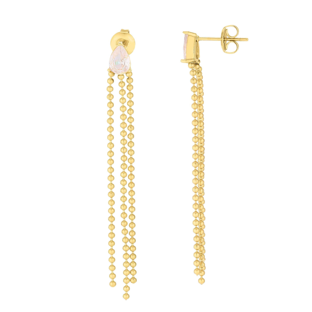 Boucles Neige acier doré or zi