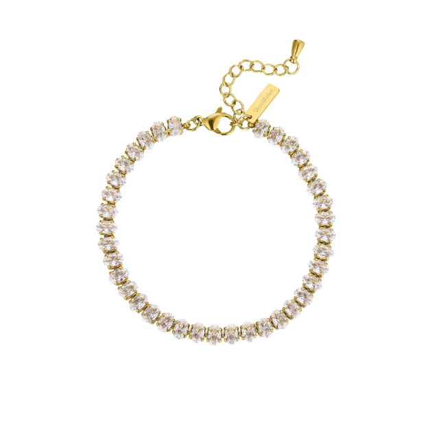 Bracelet Tennis acier doré or