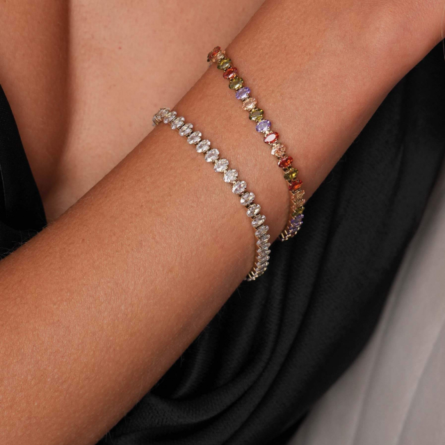 Bracelet Tennis acier doré or