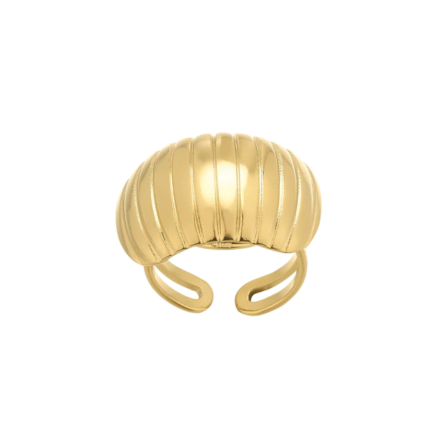 Bague Micheline acier doré or