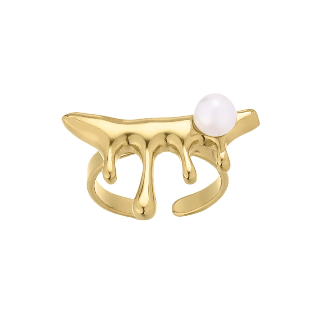 Bague Zébulon acier doré or