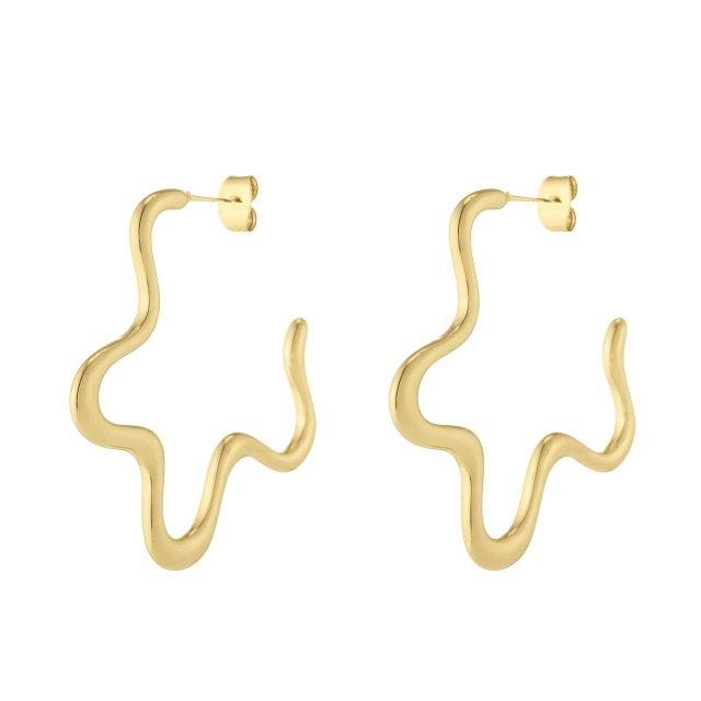 Boucles Kitty acier doré or