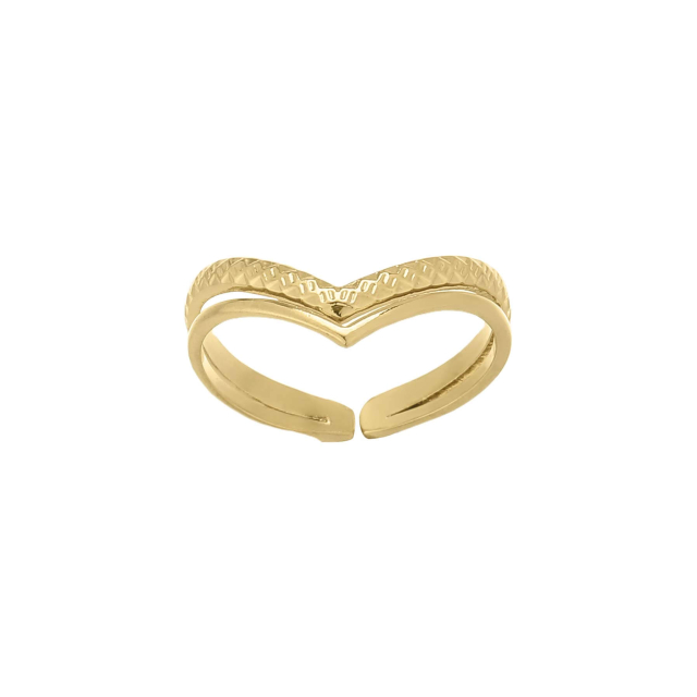 Bague Isaora acier doré or
