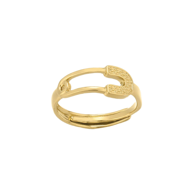 Bague Michka acier doré or